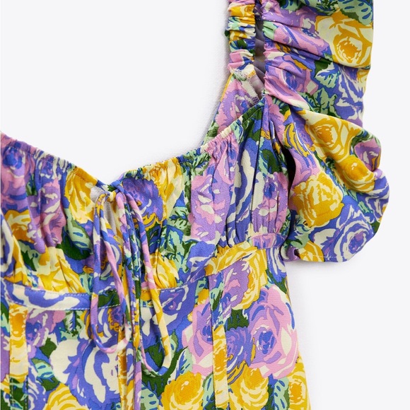 Zara Printed Corset Style Dress - Picture 6 of 7